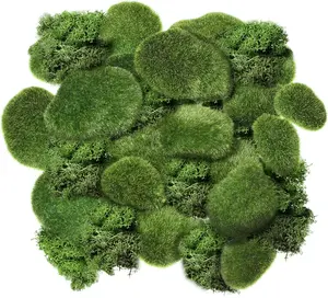 20 Pieces Artificial Moss Rock Assorted Sized Decorative Faux Green Stones Green Moss Balls Decor for Floral Arrangements and Crafting Gardens