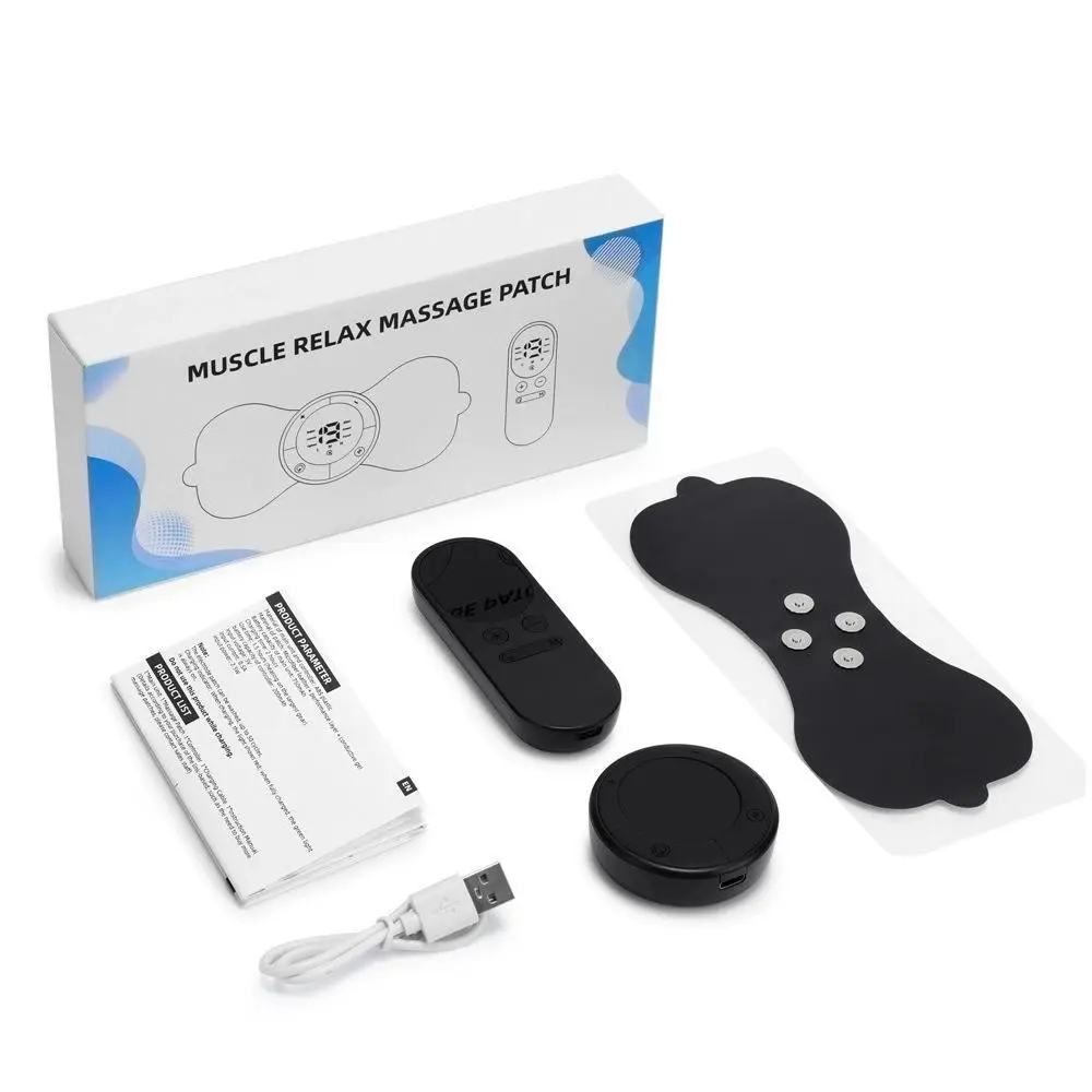 Multifunctional Massage Patch, Portable Remote Control Digital Display Massager, 6 Modes 19 Levels, Full Body Back Neck Shoulder Waist, Muscle Stimulator, Back Massagers