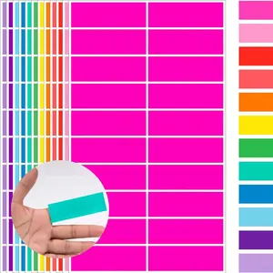 Colored Label Stickers, 12 Colors, 3 x 1 In Rectangle, Self-Adhesive, for Inventory and Office, 480 Pack