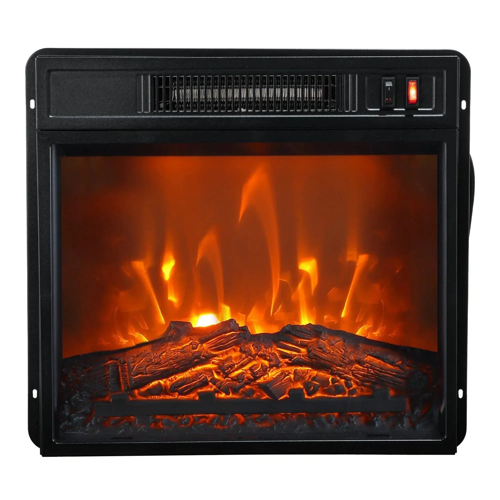 18" Modern Black Insert Electric Fireplace | Recessed & Space-Saving
