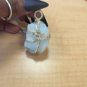 Copper Crystal Pendants - Simple Design Featuring a Copper-Wrapped Crystal Piece customizable