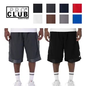PROCLUB Men's Heavyweight Mesh Basketball Shorts Gym Shorts PRO CLUB 3 Pockets with Zipper Drawstrings Casual Gym Work Out Athletic