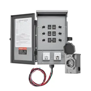 VEVOR Manual Transfer Switch, 30-Amp 6-Circuit, Prewired Generator Transfer Switch Kit with NEMA L14-30P Power Inlet Box, Double-Throw Switch, NEMA 3R, Mechanical Watt Meter, for 7500W GeneratorsSummervibes