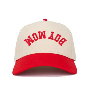 Upside Down Boy Mom Embroidered Hat, Two-Tone Trendy Baseball Cap, Cute Gift for Mom, Stylish Dallas Hat, Perfect Present for Her