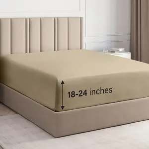 CGK Deep Pocket Fitted Sheet ONLY – Ultra-Soft Microfiber, Wrinkle-Free, Fits Up to 24" Mattress (SINGLE SHEET) Soft Comfy Bedding