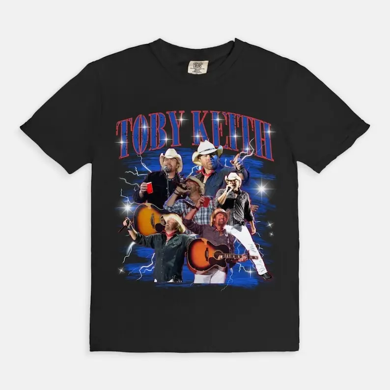 Toby Keith Tribute T-Shirt, Country Music Memorial Shirt, 90s Country Gift, Toby Keith Merch, Festival Tee, Bootleg Rap Style