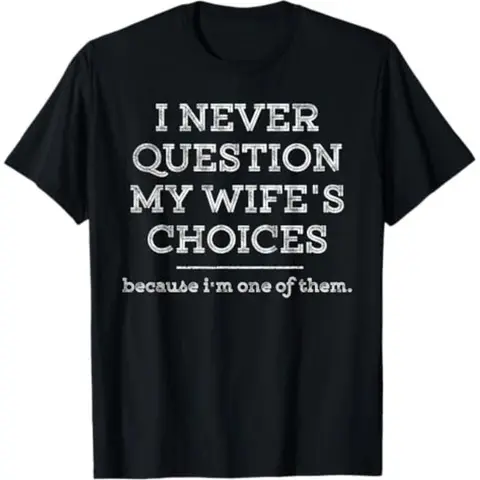 Women's Breathable Cotton Short-Sleeve Vintage Printed Top - Funny Dad Joke Quote Everyday Piece, Ideal for Day Wear, Gift from Wife