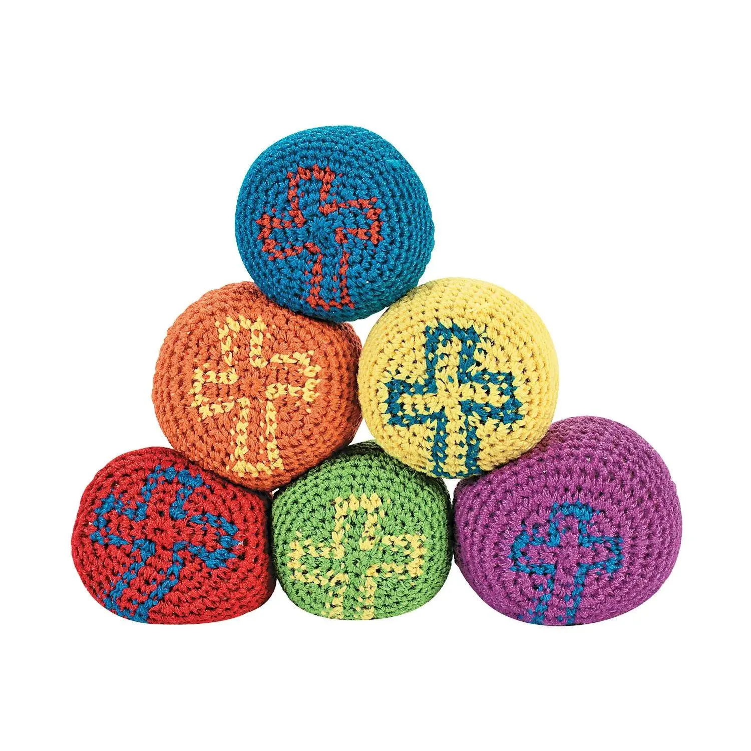 Mini Religious Cross Kickballs - 12 Pc.