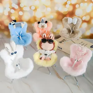 New Plush Safety Seat Set for Labubu Dolls, Includes Seat + Stand + Air Vent Clip, Fits Generation 1/2/3 Dolls, Car Interior Decor