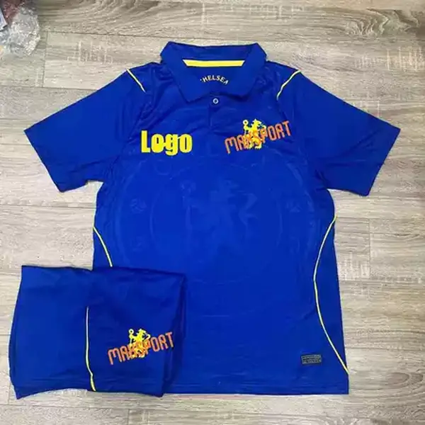 2026/27 Blue Football Kit – Match-Grade Premium Thai Textured Polyester Fabric