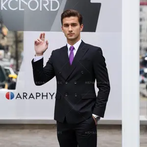 2-Piece Suit Set  Modern Double-breasted solid color Wrinkle-Free & Lightweight – Perfect for Back-to-school Season Weddings  Dates  Job Interviews