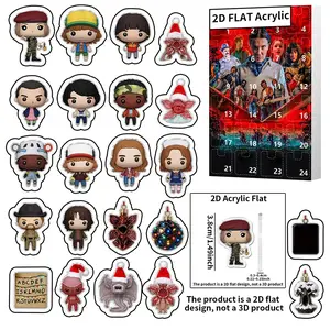2025 New Pop sci-fi thriller movie Monster Character Christmas Advent Calendar 24 Days Countdown 24 Surprise Items 2D Acrylic Flats Horror Thriller Fans Gift