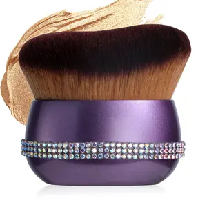 Self Tanner Brush, Body Makeup Brush for Smooth Flawless Makeup, Synthetic Kabuki Foundation Makeup Brush for Face & Body, Full Coverage Tanning Blend Applicator for Self Tanner, Bronzer & Lotion Tan Mousse(Purple)