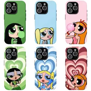 Powerpuff Girls Vibrant Cartoon Tough Phone Case Compatible for iPhone 17Air 16Promax 15 14 13 12 11 and for Samsung S22-S25 Gift for Teens & Fashion Lovers anime cover