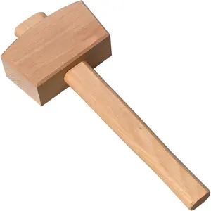 Wooden Mallet Manual Ice Hammer Mallet Beech Solid Carpenter Woodworking Mallet 12"
