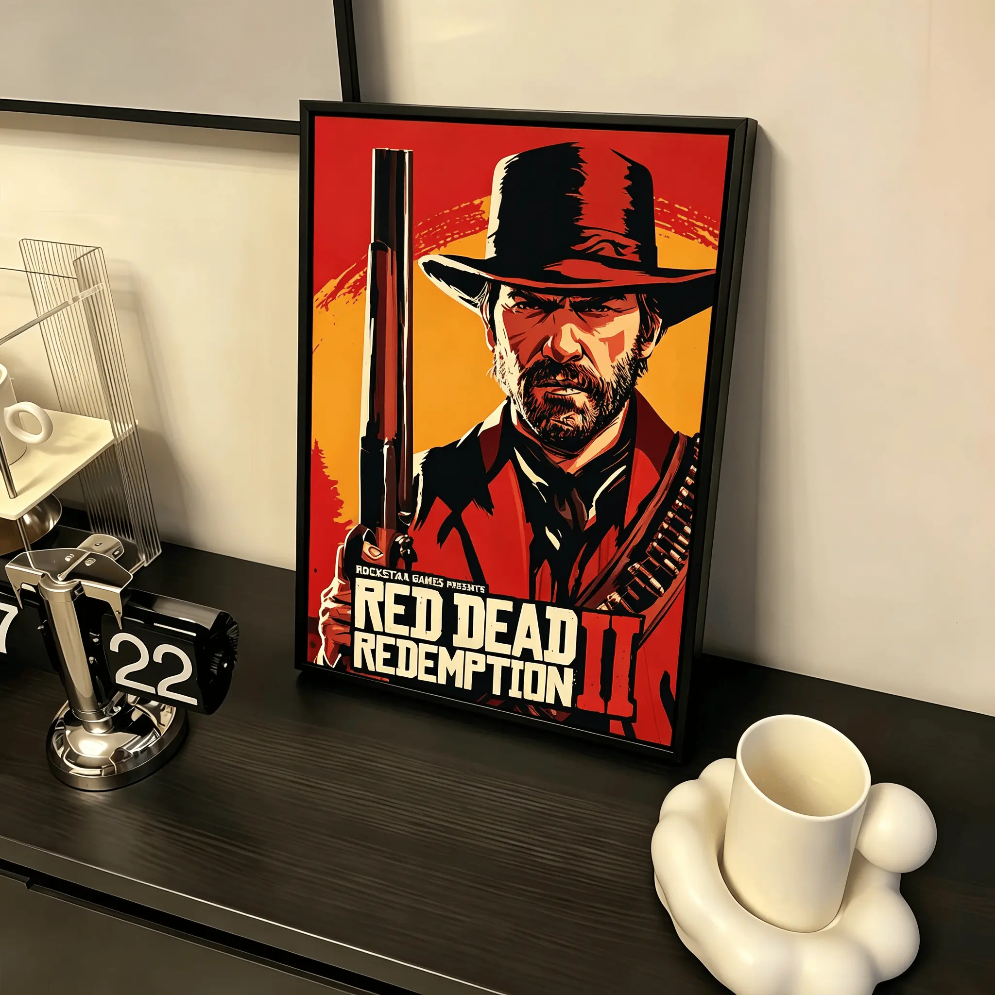 Red Dead Redemption 2 Poster, RDR Posters, Video Game Poster， game poster, collectible gift, game enthusiast poster, player poster, suitable for bedroomliving roomgame room - Cowboy Aesthetic - Open World - Man Cave - Desk Setup - Console Fans toilet