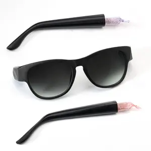 Men Sunglasses With Hidden Storage Function，Matte Black Retro Multi-functional Trendy Square Sunglasses for Driving and Fishing，Summer Trendy Sunglasses