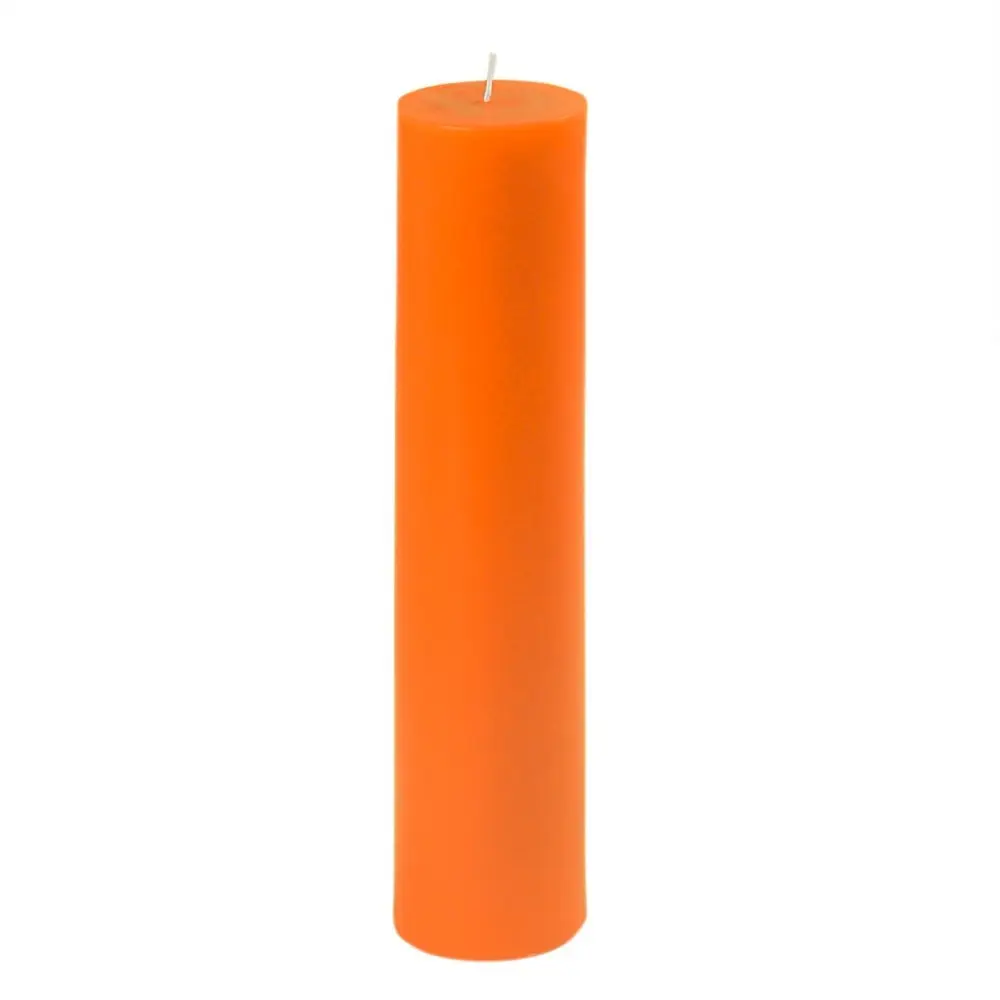 Hand-Poured Orange Pillar Candles (2-Pack, 9 in.) - Romantic, Impressive Design, Long Burn Time, Home Decor for All Rooms, Ideal Gift for Special Occasions