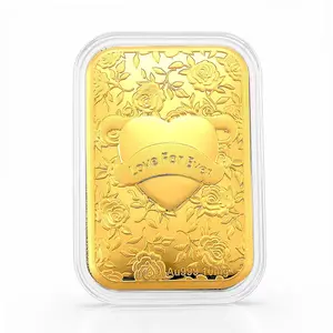 24K Gold Heart  Love Forever Embossed Sheet 31 Ã— 45.5mm 10mg