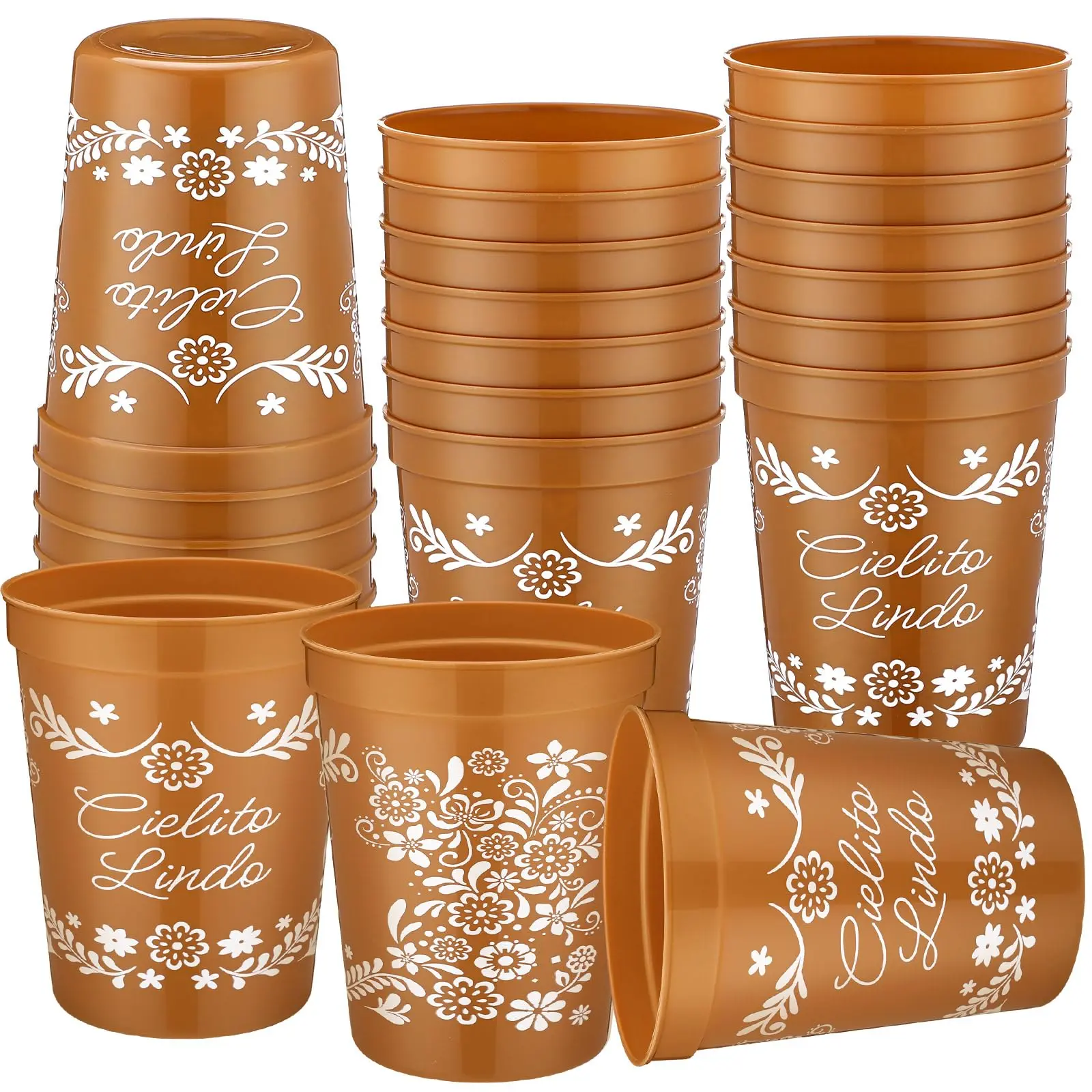 24/50 Pcs Mexican Cielito Lindo Plastic Cups Talavera Party Decor Cups Cinco De Mayo Fiesta Margarita Disposable Drinkware for Tequila Ponche Tortillas for Fiesta Holy Week Cinco de Mayo Birthday Party Baby Baptism Taco Bar Cinco De Mayo Party Favor,summe