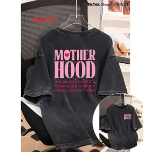 Motherhood Tee for Women – Oversized, Comfortable Cotton, New Mom Graphic Shirt