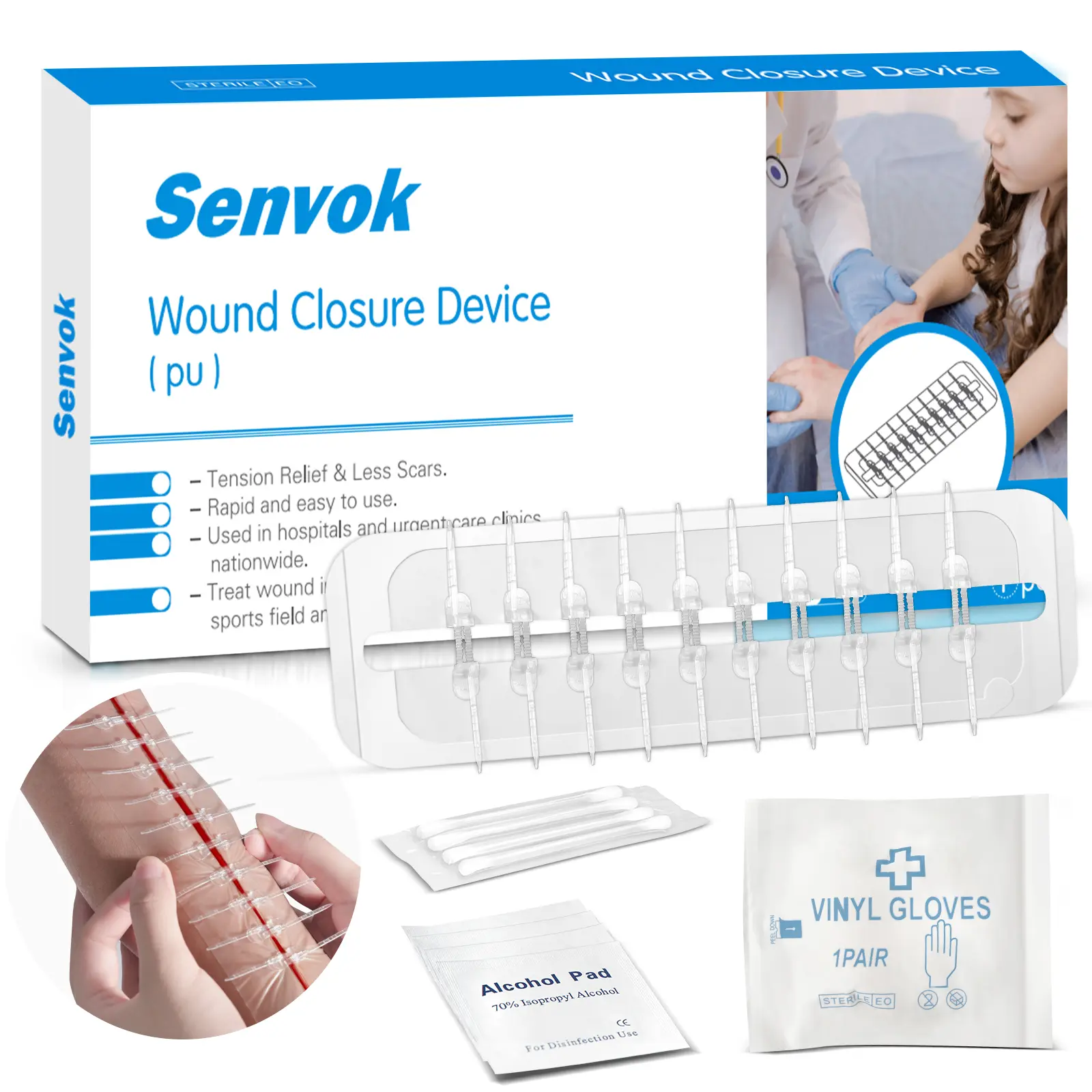 Large Butterfly Bandages for Extra Large Wounds | FSA/HSA Eligible Steri Strips Wound Closure - Surgical-Grade Stitch-Free Laceration Repair & Rapid Hemostasis, Emergency First Aid Care