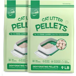 Cat Litter Pellets 18 lbs, Generic Litter Pellets Refills Exclusively for Dual-Layer Litter Box Systems, Dehydrating, Zeolite, Long-Lasting Odor Control Non-climping, Not Low-Tracking