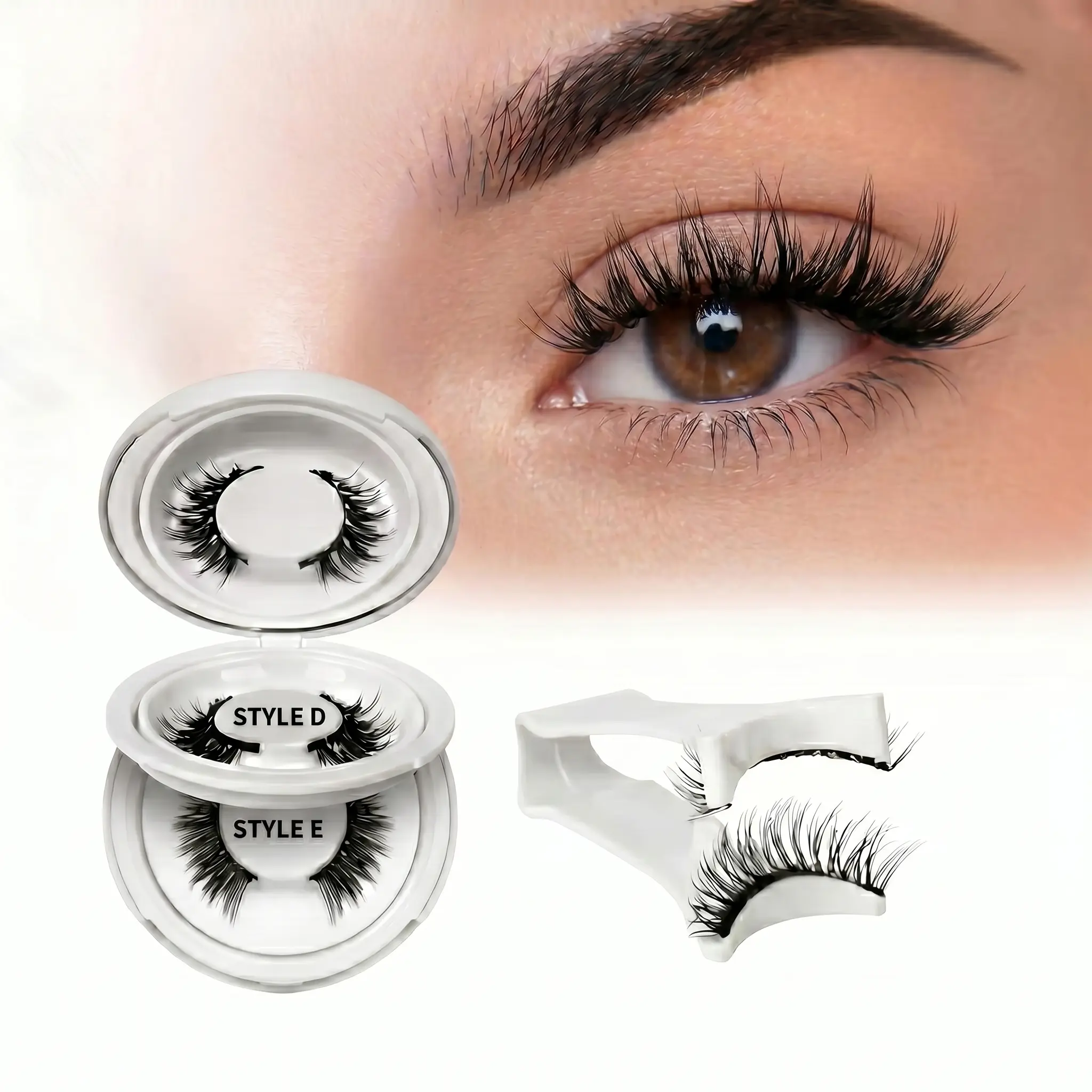 2 Pairs Lightweight Cosmetic Magnetic Eyelash Kit, Natural Reusable Makeup Lash Clusters with Applicator, No Glue Needed, Easy Wear & Remove Travel Beauty Set, Magnetic Eyelashes, Lash Extension