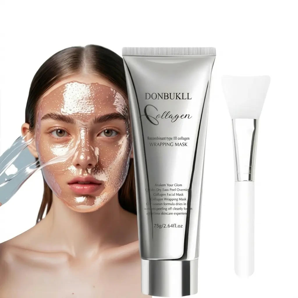DONBUKLL Collagen Wrapping Peel-Off Overnight Facial Mask with Niacinamide & Hyaluronic Acid, 75g/2.64fl.oz Glowing Skin Treatment for Hydrating, Pore-Minimizing & Repairing Moisturizing