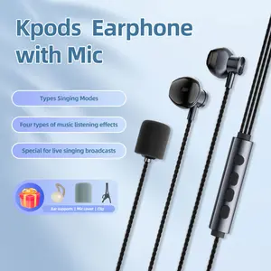 Live Streaming Noise Canceling Karaoke Headphones, In-Ear Monitoring, Built-in Sound Card, 8 Vocal Effects, Free Lightning Adapter for Streamers Podcast Recording