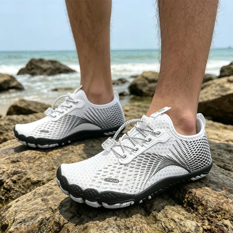 Lightweight Breathable Water Shoes, Unisex Quick-Dry Mesh Sneakers with Non-Slip Sole for Beach, Hiking, and Water Sports, Lightweight Breathable Watershoes, Men's Water Shoes