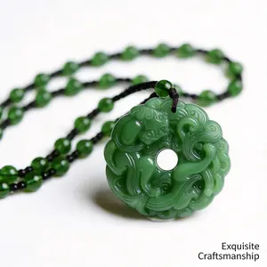 Authentic Chinese Natural Green Jade Pixiu Pendant Necklace | Hand-Carved Lucky Amulet Jewelry, Unisex Spiritual Healing Gift, Perfect for Daily Wear & Gifting