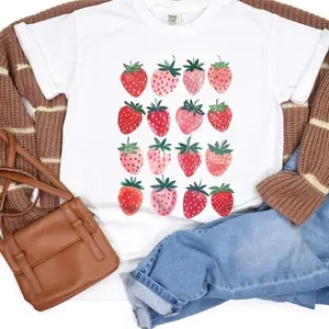 - Cute Strawberry Tshirt Summer Strawberry Shirt, Cottagecore Berries Tshirt, Strawberry Aesthetic, Botanical Garden