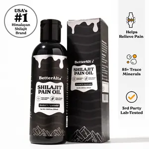 BetterAlt Shilajit Pain Oil | Haritaki, Amla, & Nirgundi | 12 Ayurvedic Herbs | 3 Herbal Oils | Helps Promote Muscle Relaxation | 100 ml