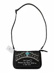 Western Crossbody Purse for Women – Bible Verse Scripture Crossbody with Cross Design