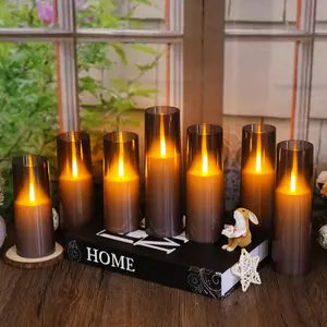 7 Pcs Flameless LED Candles,Battery Operated Candles with Remote Timers, Party Wedding Decor, Halloween, christmas decorations, Lighting