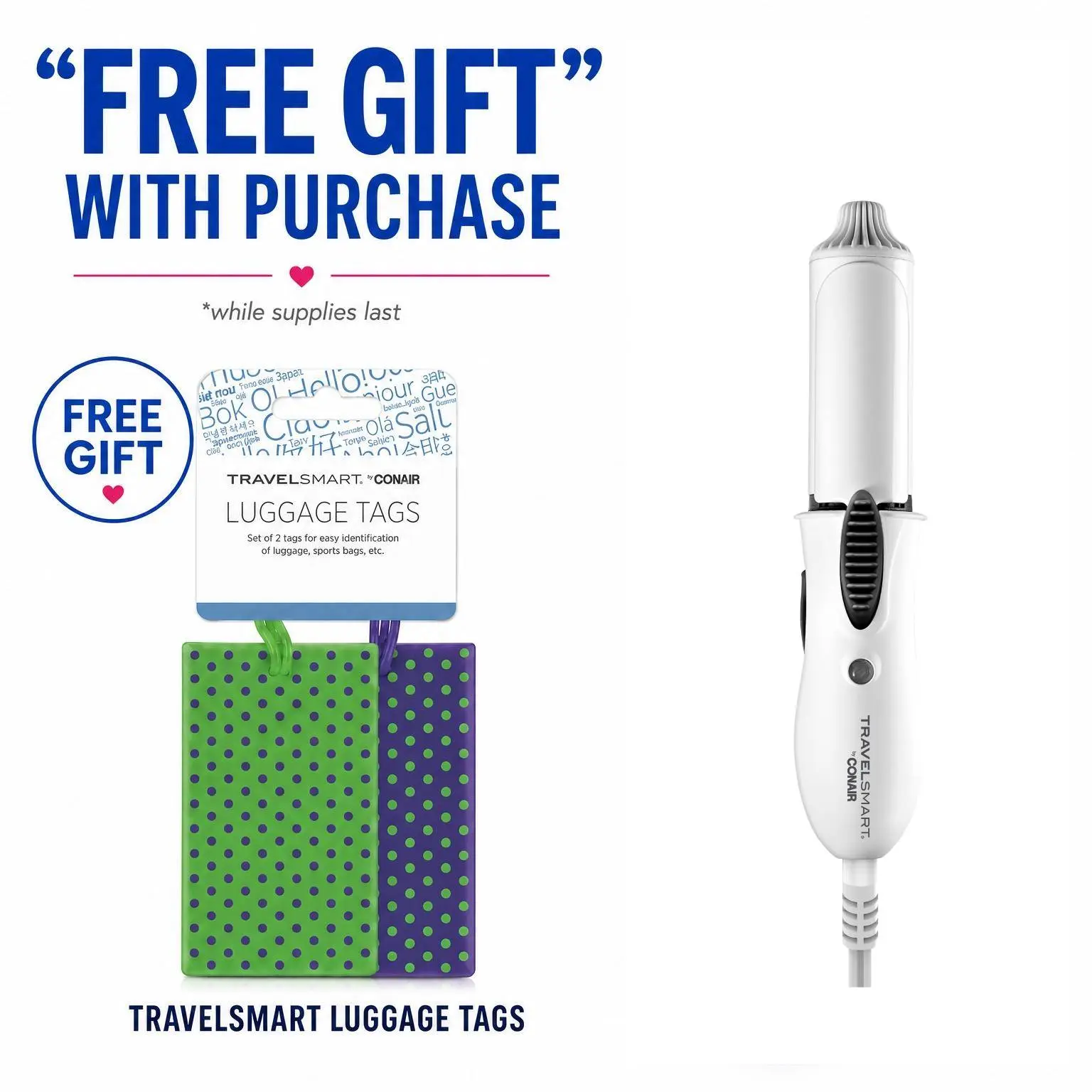 Conair Travel Smart Mini Ceramic 1" Curling Iron - Compact Curlers & Straighteners, Short Barrel, Lightweight Portable, Heat Up Fast, Gentle Curls, Hair Styling, Ceramic Heat Resistant, Travel Quick Touch-Ups Plug