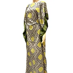 Baati Shaash Single Dress - Green with Geometric Patterns and Durable Material
