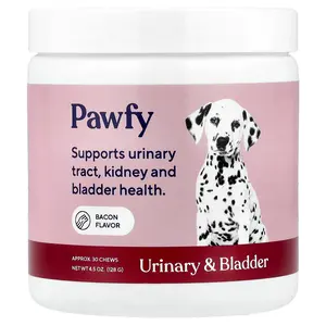 Pawfy Urinary & Bladder, For Dogs, 6 Months+, Bacon, 30 Chews, 4.5 oz (128 g)
