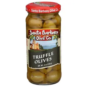 Santa Barbara Olive Co. Truffle-Stuffed Olives 5oz - Gourmet Luxury Hand-Picked Green Olives with Aromatic Truffle Filling