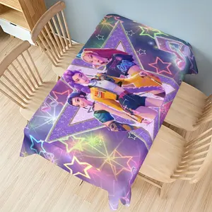 Huntress Team Trendy Anime Print Tablecloth, Rich Colors, High-Quality Polyester Fiber, Easy to Clean, Washable Table Cover, Home Kitchen Decor