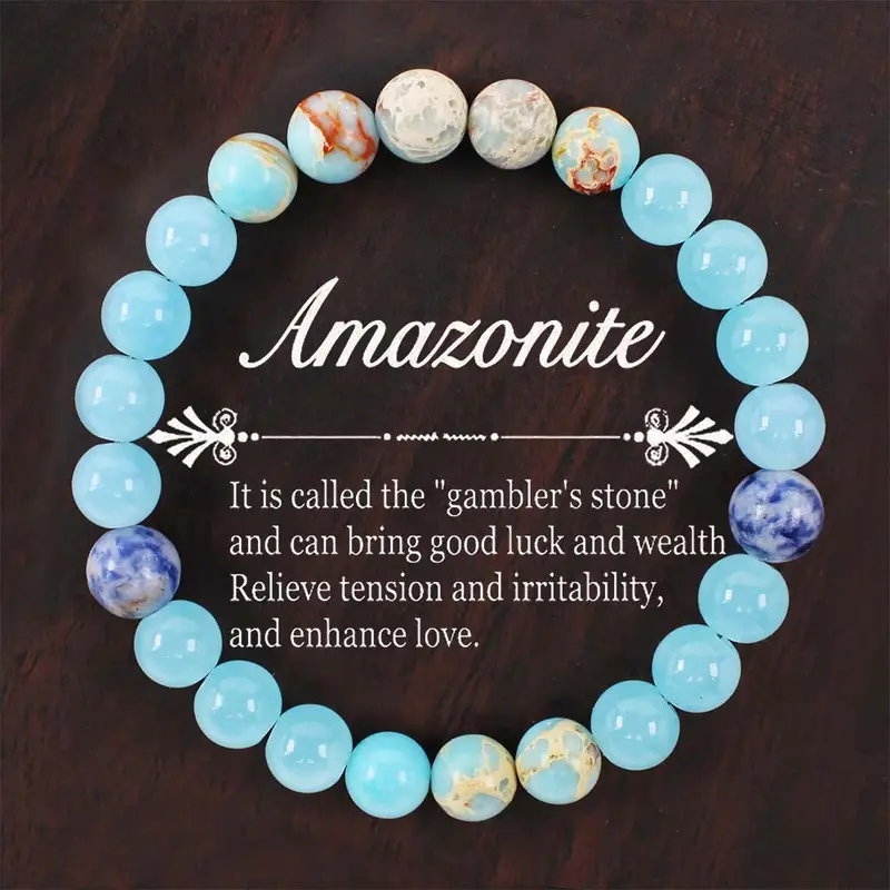 Bohemian Natural Aquamarine Gemstone Bracelet Charm Natural Stone Beads Bracelet Vintage Lucky Aquamarine Stone Bracelet Comfortable Wealth Beads Chain Bracelet Wedding Party Jewelry Gift