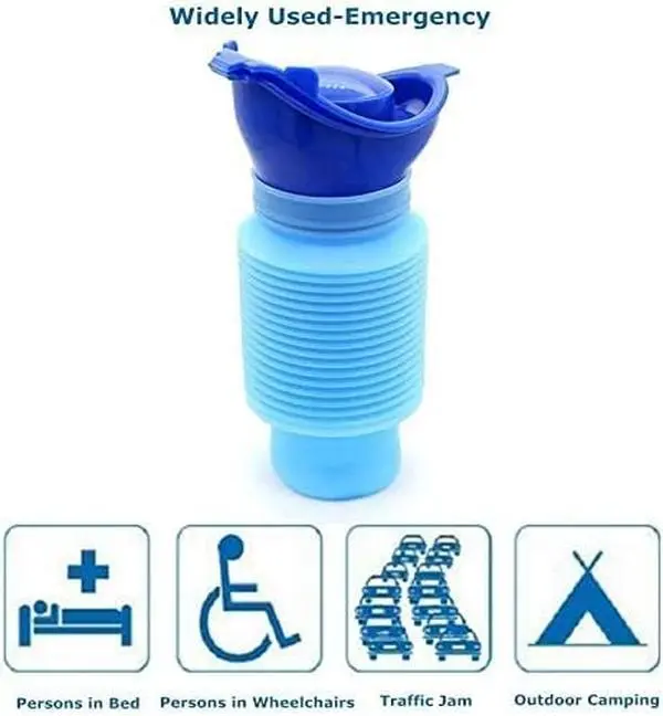 Emergency Urinal for Kids Adult,Portable Reusable Outdoor Urinal Potty Pee Bottle, Outdoor Shrinkable Urinal for Travel, Camping, Hiking, Traffic Jam and Queuing