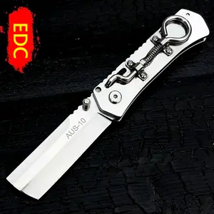 Folding Fruit Knife - Ring-Pull Mechanism & Stainless Steel Blade - EDC Tool For Office, Kitchen, And Camping