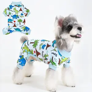 Dinosaur Cartoon Pet Costume, Soft Warm Comfortable Dog & Cat Pajama, Indoor-Outdoor Clothing for Hairless Cats & Small Dogs