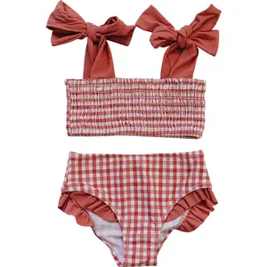 Gingham Ruched Bikini Set