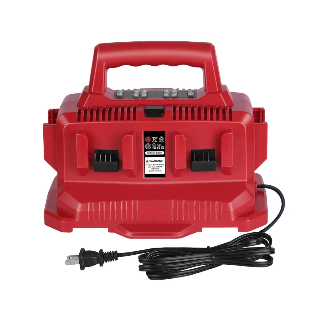 Upgraded 6 Ports Simultaneous Charger Replace for Milwaukee Charger Station 48-59-1806, Compatible for Milwaukee 18V M18 Battery, with LED Indicator Wall Hole