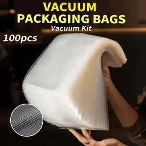 100pcs Premium Vacuum Sealing Bags - Airtight Food Preservation, Storage, and Organization Solution for Kitchen - Reusable, Durable, and BPA-Free Household Essentials