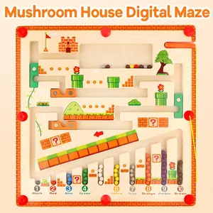 GISGFIM Montessori Toys  Magnetic and Number  Color Maze Board Safe and Non-Toxic Ideal Puzzle Activity Gift Toy for Boys and Girls