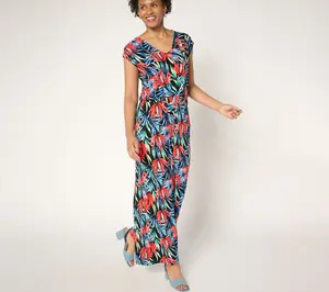 Attitudes by Renee Petite Como Jersey Printed Jumpsuit